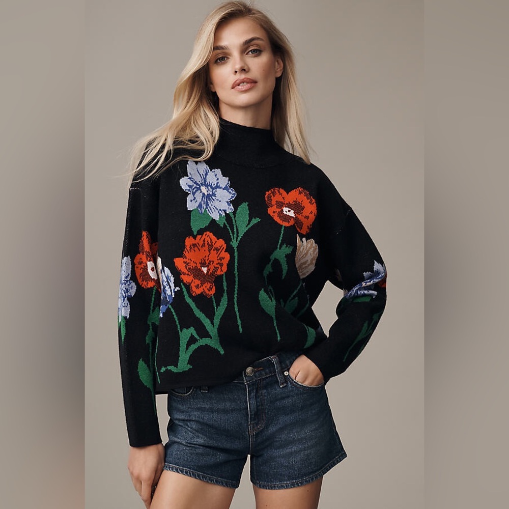 New Anthropologie Maeve The Carys Mock-Neck Sweater Size S